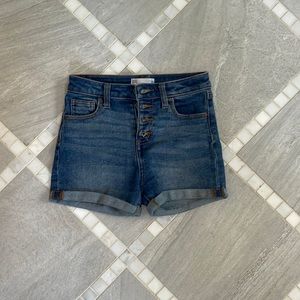 RSQ Jeans, high rise cuff, girls shorts size 10, dark blue